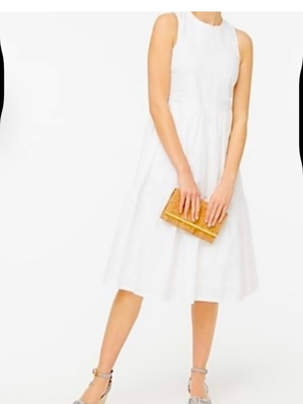 Like new J CREW FACTORY Sleeveless White Tiered Dress 4P
